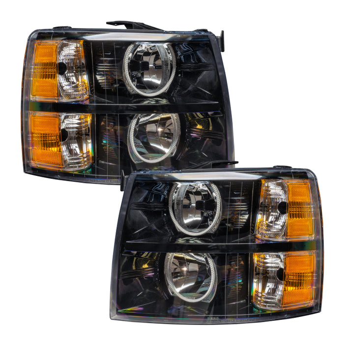 Oracle Lighting 07-13 Chevrolet Silverado Assembled Halo Headlights Round Style -Blue SEE WARRANTY 7105-002