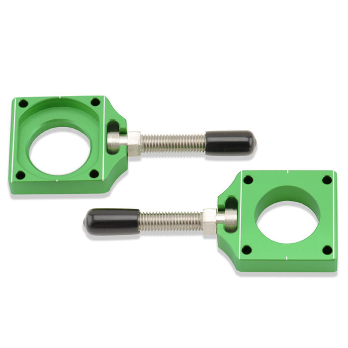 Bolt MC Hardware CHAD-KX2.GR Kawasaki KXF Chain Adjuster Blocks, Green