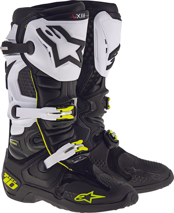 Alpinestars Tech 10 Boots Black/White Sz 13 C482-00213