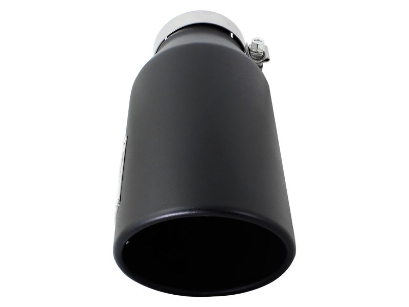 aFe Power MACH Force-Xp 4in In x 6in Out x 15in L Driver Side Clamp-On 4in 409 SS Exhaust Tip-Black 49T40601-B15