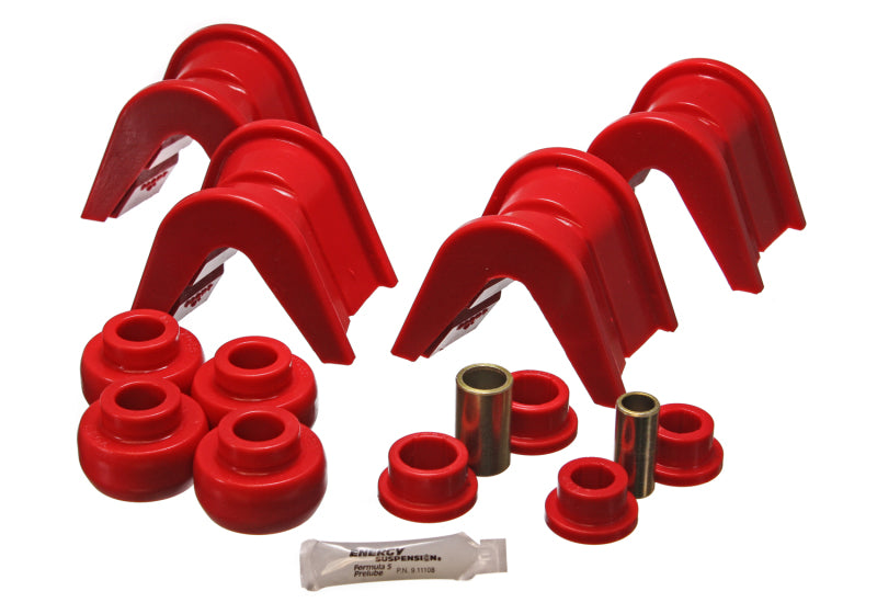 Energy Suspension 76-77 Ford Bronco/66-72 F-100/F-150 Red 4 Deg Offset Complete 14 Pc C-Bushing Set Fits select: 1977-1979 FORD F150, 1966-1976 FORD F100