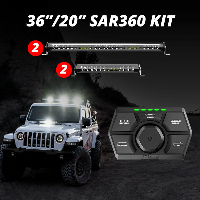 (2)36" (2)20AR360 Light Bar Kit Emergency Search and Rescue Light System