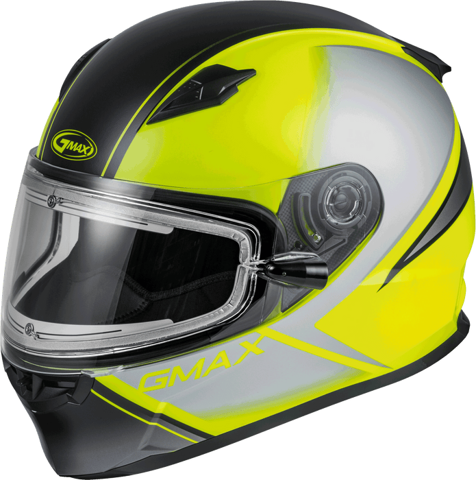 FF-49S Hail Snow Helmet W/ELEC Shield Matte HI-VIS/BLK/Gry MD