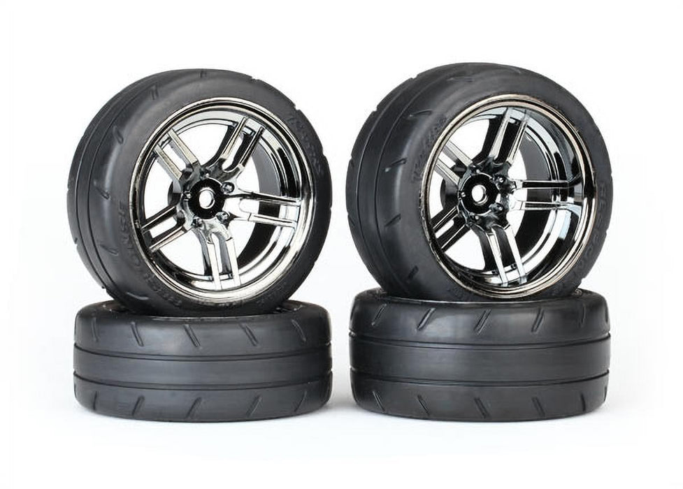 Traxxas Assembled Black Chrome Split-Spoke Wheels With 1.9" Response Tires (Rear) 8375
