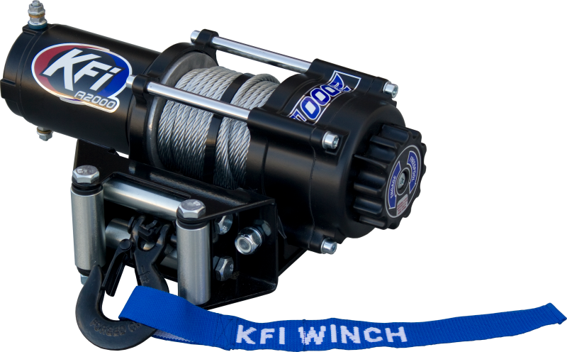 Kfi Products Winch 2000 Lb Steel Cable Rope Atv Utv W/ Handlebar Switch A2000