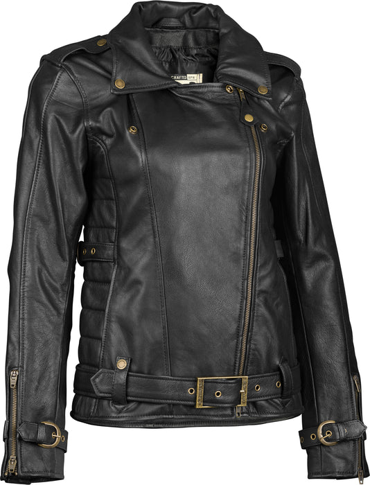 Highway 21 Women's Motorcycle Pearl Jacket (Black, Small)