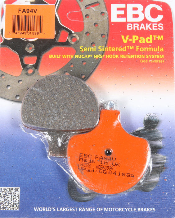 EBC Brakes FA94V Semi Sintered Disc Brake Pad, Black, One-Size