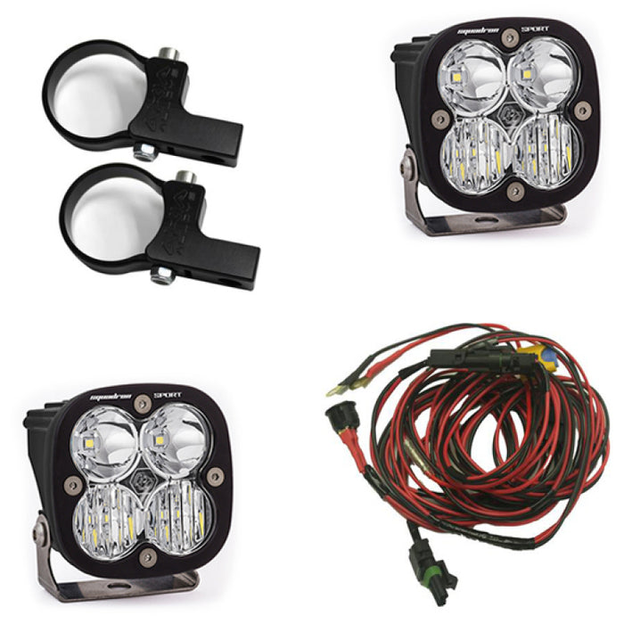 Baja Designs 55-7104 - Squadron Sport 3" 2x20W Square Driving/Combo Beam LED Lights Kit with Horizontal 1.75" Mounts