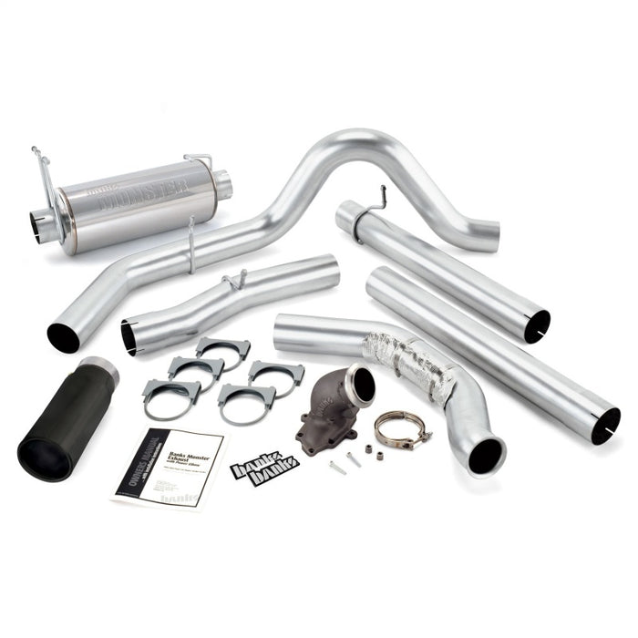 Banks Power 99 Ford 7.3L w/Cat Conv Monster Exhaust w/ Power Elbow SS Single Exhaust w/ Black Tip 48658-B