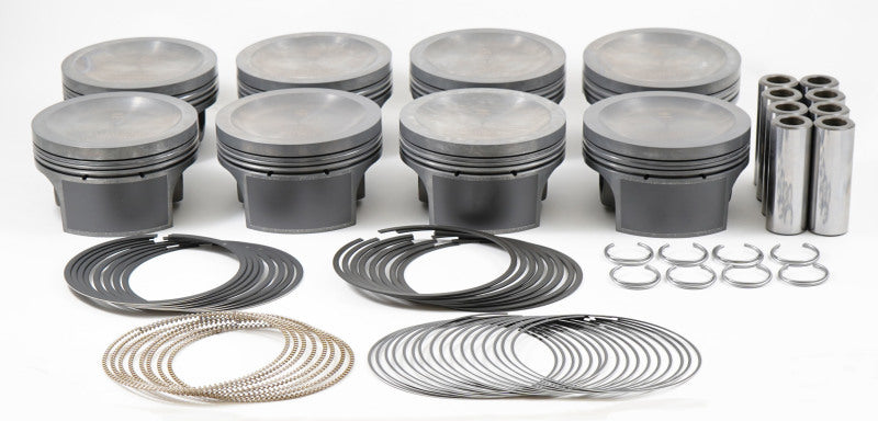 Mahle MS Piston Set Ford 281ci 3.551in Bore 3.543stk 5.933in Rod .866 Pin -16cc 9.3 CR Set of 8 930256052