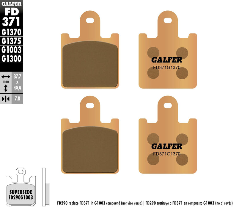 Galfer FD371G1370 HH Sintered Advanced Ceramic Brake Pads