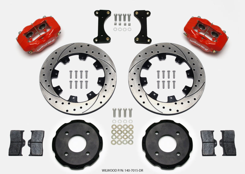 Wilwood Forged Dynalite Front Hat Kit 12.19in Drilled Red 2002 Mitsubishi Lancer 140-7015-DR
