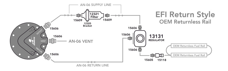 Aeromotive Phantom 340 Fuel System Return Style w/3/8in Quick Connect 17166