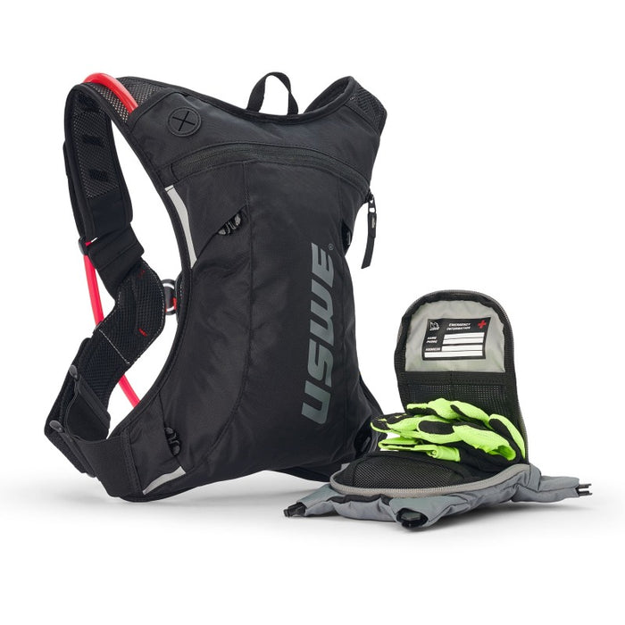Uswe Raw 3L Hydration Pack With 2.0L/ 70Oz Water Bladder, A High End, Bounce Free Backpack For Enduro And Off-Road Motorcycle, Black Grey 2033401