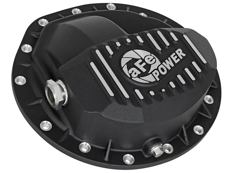 AFE Rear Differential Cover Black w/Machined Fins Compatible with Nissan Titan XD 16-19 w/Oil 46-70362-WL