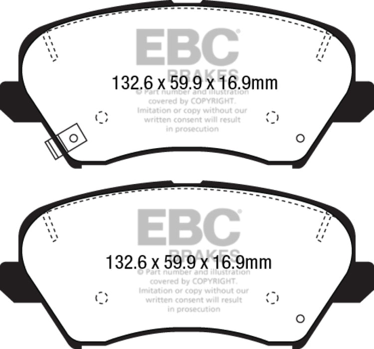 EBC 2017 Hyundai Elantra Gt 2.0L Redstuff Front Brake Pads DP32232C