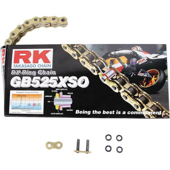 RK GB525XSO High Performance Street Sport RX-Ring Motorcycle Chain - 120 Link
