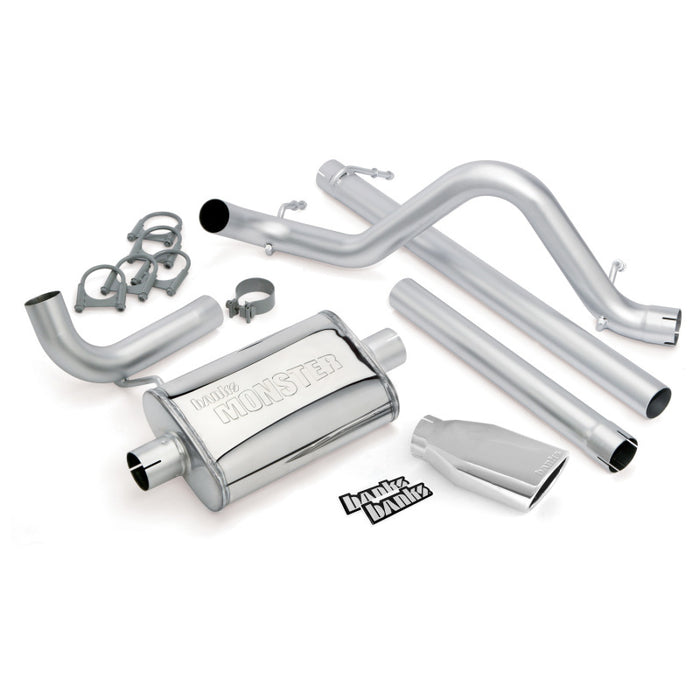 Banks Power 07-11 compatible with Jeep 3.8L Wrangler Unlimited 4dr Monster Exh Sys SS Single Exh w/ Chrome Tip 51322