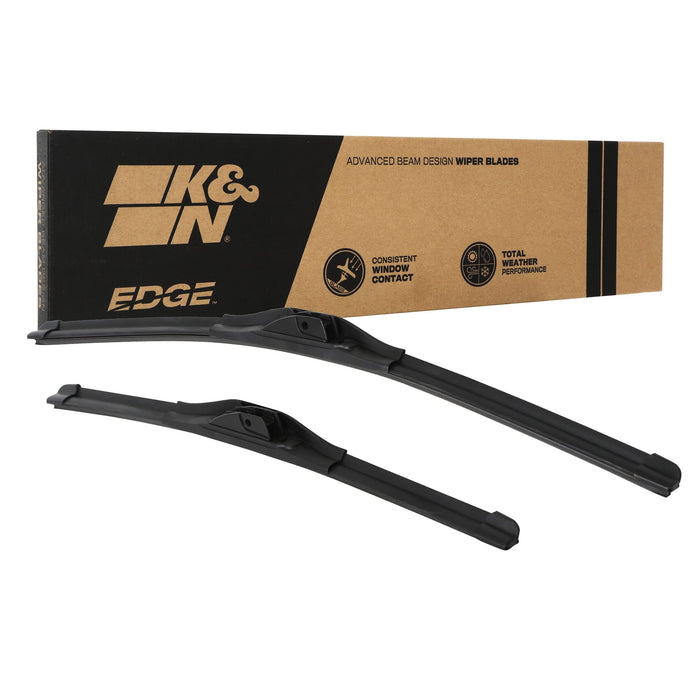 K&N Edge Windshield Wipers: All Weather Performance, Superior Wiper Blades To Windshield Contact, Streak-Free Wipe Technology: 26 Inch + 24 Inch Wiper Blades (Pack Of 2) 92-2624