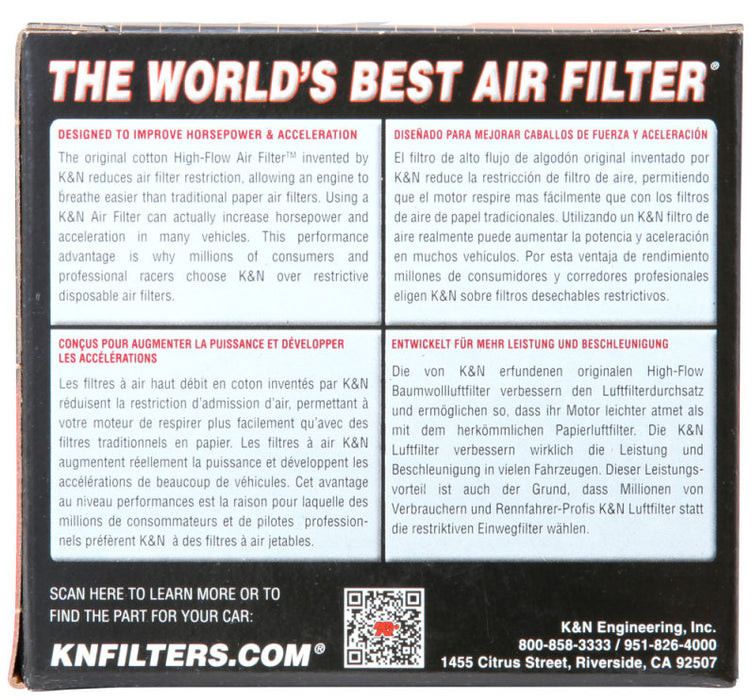 K&N Universal Clamp-On Air Intake Filter: High Performance, Premium, Replacement Air Filter: Flange Diameter: 1.75 In, Filter Height: 2.75 In, Flange Length: 0.625 In, Shape: Oval Straight, Rc-2450 RC-2450