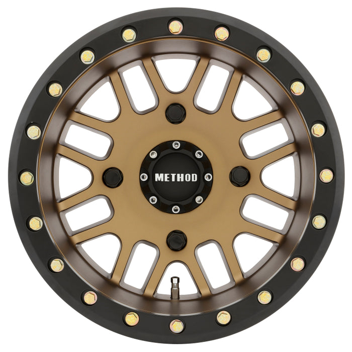 Method Race Wheels MR406 UTV Beadlock Matte Bronze Wheels with Matte Black Ring