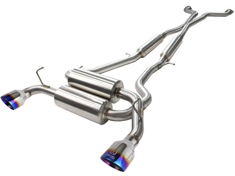 aFe Takeda 2-1/2in 304SS Cat-Back Exhaust Compatible with Infiniti G37 08-13/Q60 14-15 V6-3.7 w/ Blue Flame Tips 49-36103-L