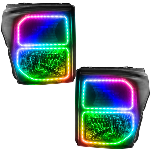 Oracle 11-16 Ford F250/350 LED HL Black ColorSHIFT w/o Controller SEE WARRANTY 8159-334