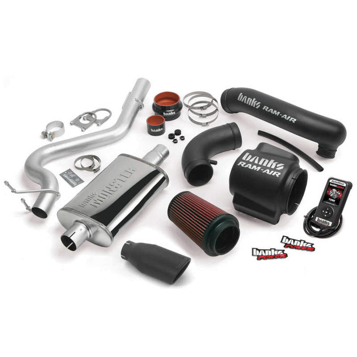 Banks Power 98-99 compatible with Jeep 4.0L Wrangler Stinger System SS Single Exhaust w/ Black Tip 51330-B