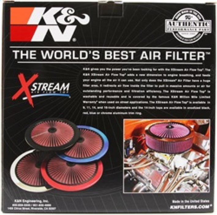 K&N 66-1401XB X-tream Air Filter for X-STREAM TOP 14"OD / BLUE
