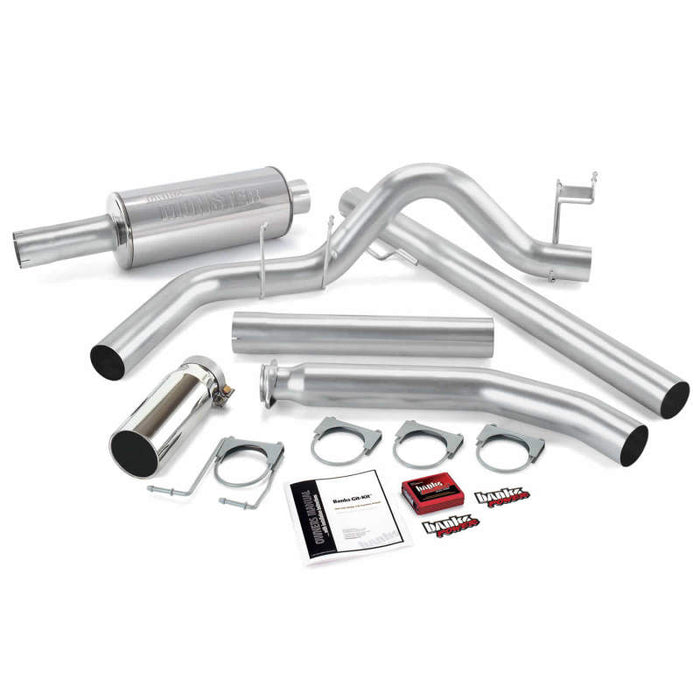 Banks Power 98-00 Compatible with Dodge 5.9L Ext Cab Git-Kit SS Single Exhaust w/ Chrome Tip 49358