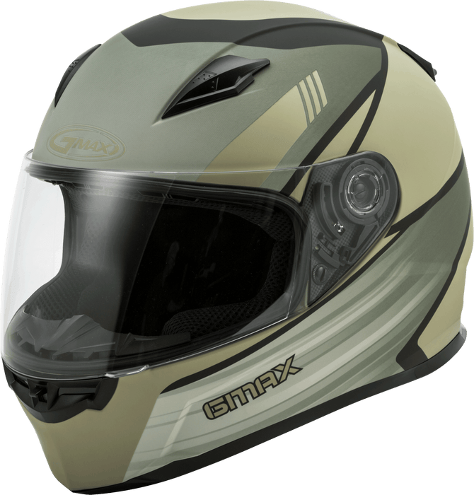Gmax Ff-49 Full-Face Deflect Helmet Smk Shield Matte Tan/Khaki Md G1494535