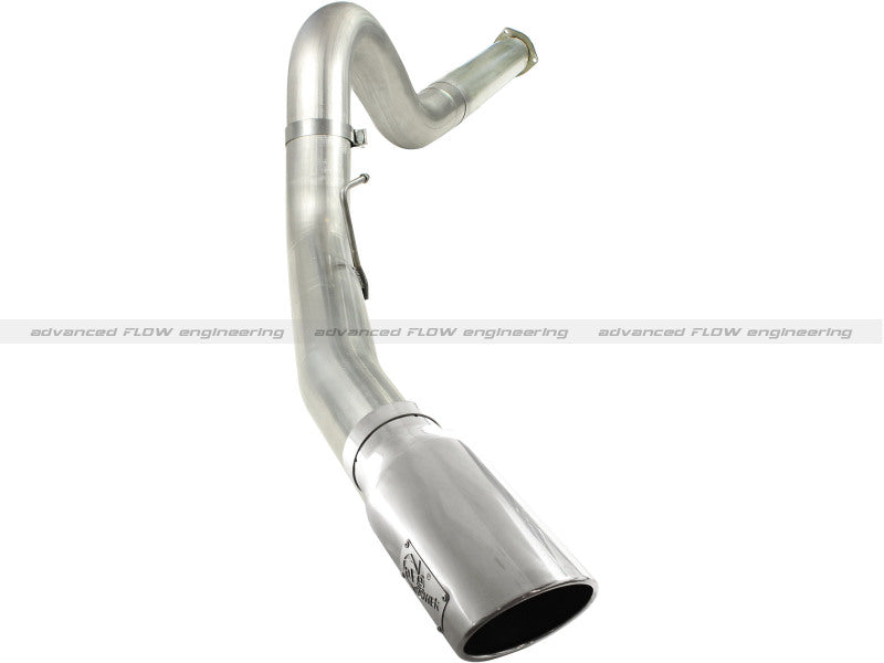 aFe MACHForce XP 5in DPF-Back Stainless Steel Exh Sys, polished tip,Ford Diesel Trucks 11-14 V8-6.7L 49-43055-P