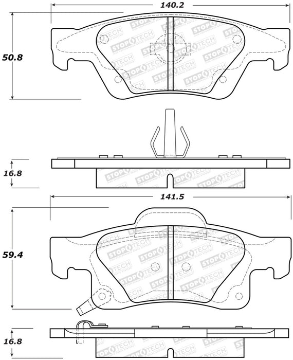 StopTech Performance 11-17 Compatible with Dodge Durango Rear Brake Pads 309.1498