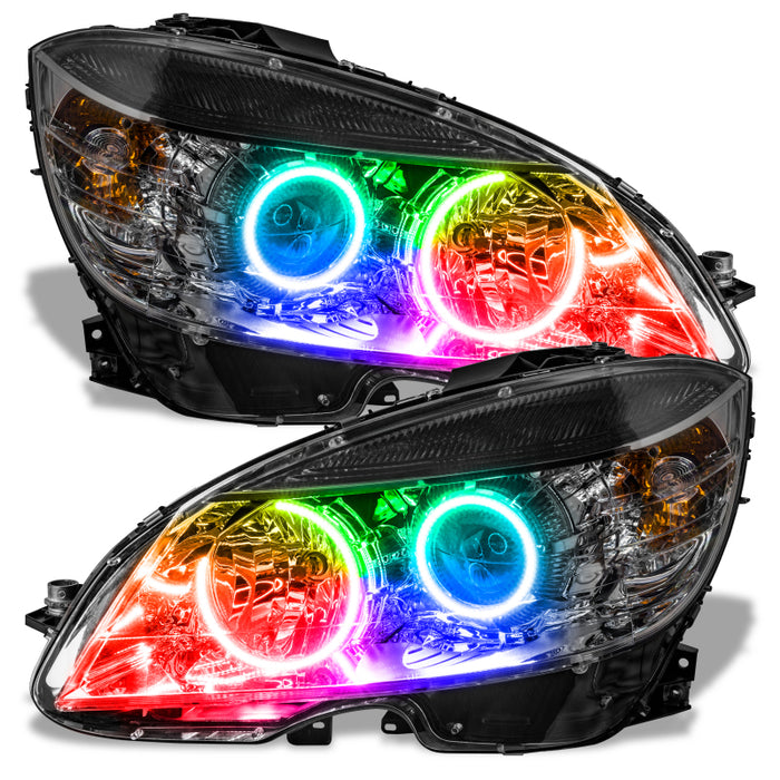 Oracle 0811 Mercedes Benz CClass PreAssembled Headlights Chrome Housing ColorSHIFT SEE WARRANTY 7115-330