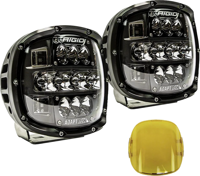 Rigid Industries - Adapt XP Extreme Powersports LED Light with 3 Optic Lighting Zones, Driving Lights, LED Lights, Off Roading Driving Lights, Fits Trucks, UTV, ATV, Pickup Truck, and SUV (2 Lights)