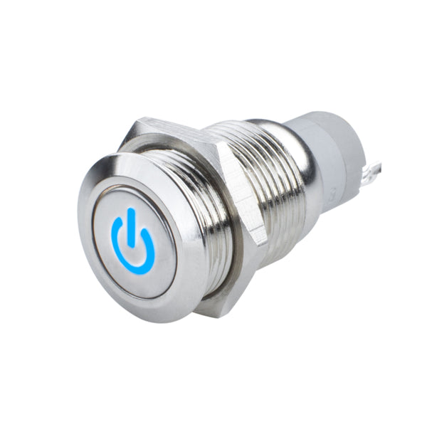 Oracle Pre-Wired Power Symbol Momentary Flush Mount LED Switch Blue 2050-002