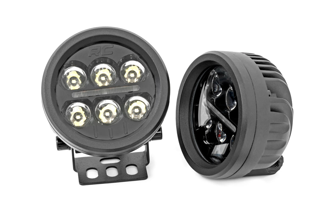 Rough Country Black Series Round Led Light Pair 3.5 Inch Amber Drl 70900