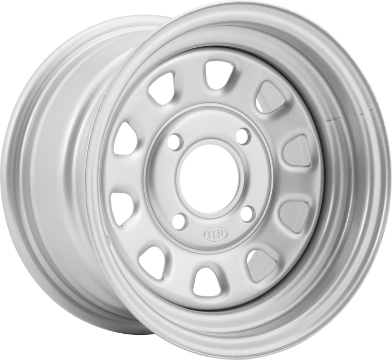 ITP 1225579032 Delta Steel Silver Wheel with Machined Finish (12x7"/4x156mm)