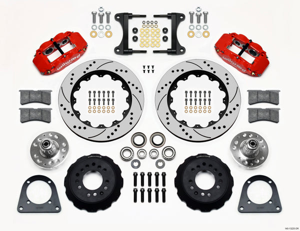 Wilwood Narrow Superlite 6R Front Hub Kit 14.00in Drill Red TCI-IFS 71-78 (Pinto Based) 140-13225-DR