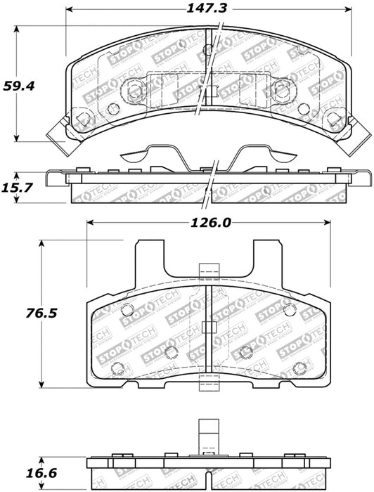 StopTech Street Touring 88-91 GMC/Chevy C1200/C2500/K1500/K2500 Front Brake Pads 308.0369