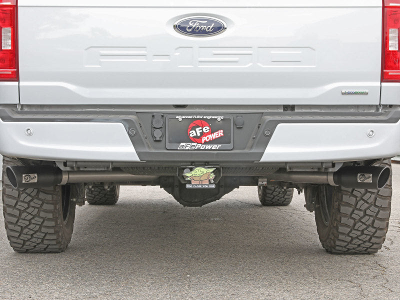 aFe Gemini XV 3in 304 SS Cat-Back Exhaust 2021 Ford F-150 V6 2.7L/3.5L (tt)/V8 5.0L w/ CO Black Tips 49-33129-B