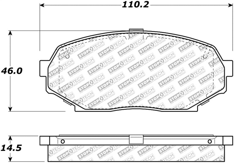 StopTech 90-93 GEO Storm / Mazda Miata Street Select Front Brake Pads 305.0525