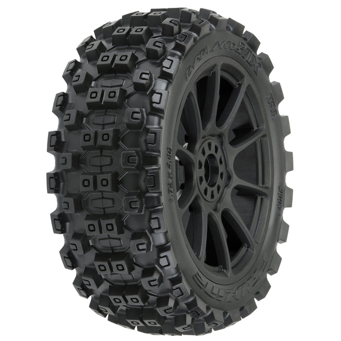 Pro-Line Racing Badlands MX M2 1/8 MTD Mach 10 Black Wheels F/R PRO906721