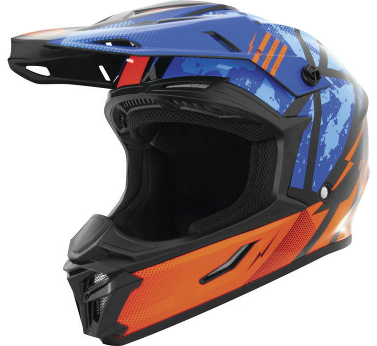 THH T-710X Battle Youth MX Offroad Helmet Blue/Orange SM