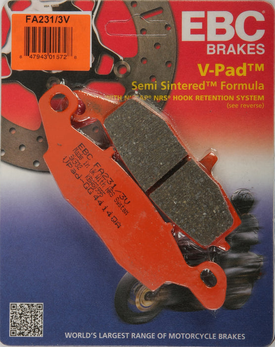 EBC Brakes FA231/3V Semi Sintered Disc Brake Pad