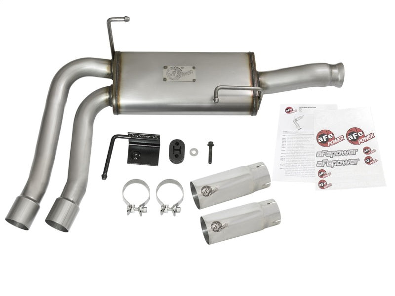 aFe Rebel Series CB Middle-Side Exit SS Exhaust w/ Polished Tips 09-16 GM Silverado/Sierra V6/V8 49-44070-P