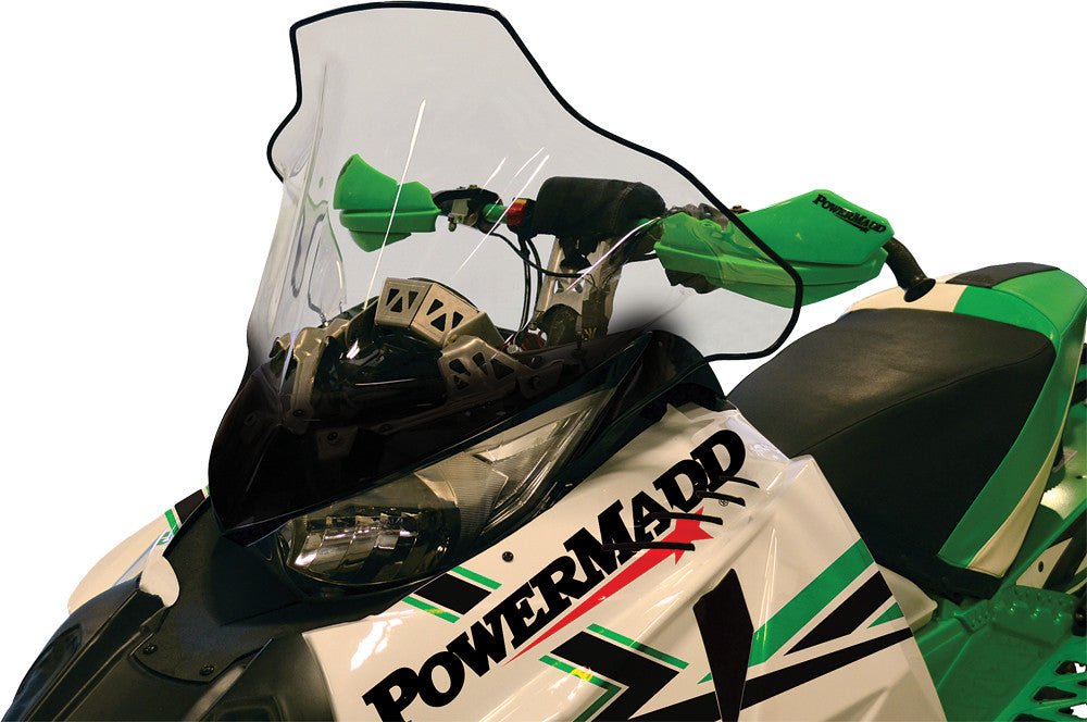 PowerMadd 12030 Cobra Clear 17" Mid Height Windshield (Black Graphics)