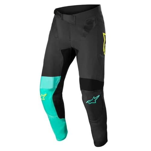 Alpinestars Supertech Blaze Motocross Pants(Black/Pastel Green/Yellow Fluo, 36)