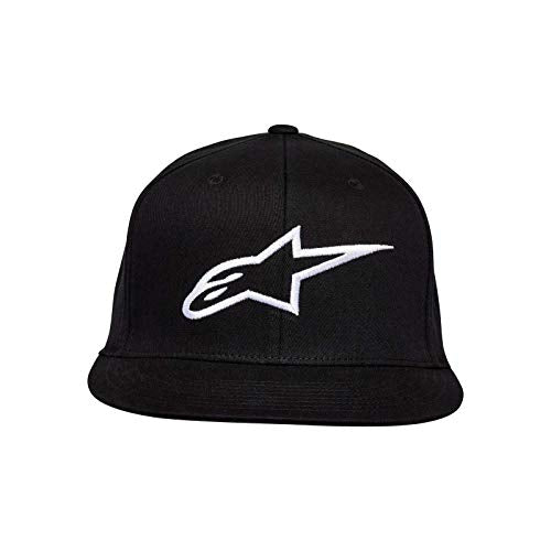 ALPINESTARS Men's Ageless Flatbill Hat, Black/White, Small/Medium