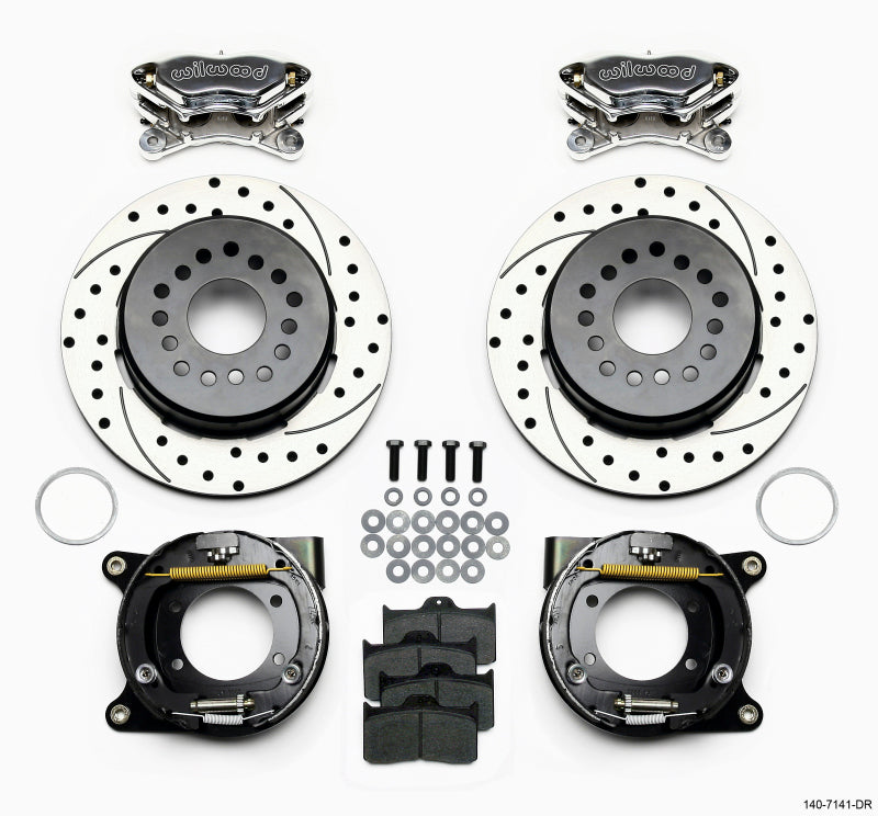 Wilwood Forged Dynalite P/S P-B Kit Drilled Polished Chevy 12 Bolt w/ C-Clips 140-7141-DP